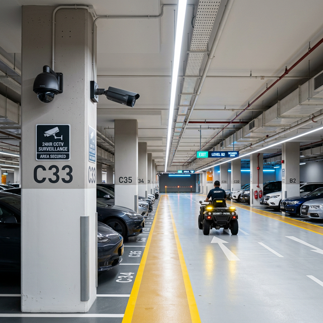 CCTV-monitored professional car park facility