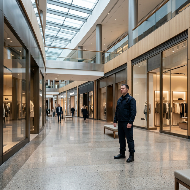 Professional Retail Security Guard providing loss prevention services at a Queensland shopping centre
